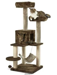 Hammacher Kitty Power Paws Cat Condo Scratching Pole Kitten Posts Resting Areas - Picture 1 of 2