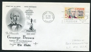 CANADA 1968, NEWSPAPER - TORONTO "GLOBE", G. BROWN, Scott 484 ON F.D.C. - Picture 1 of 1
