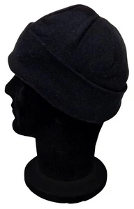 TOPSHOP Boys Mens Plain Black Knitted Elasticated One Size Beanie Hat No Tags - Picture 1 of 5