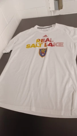 Real Salt Lake Shirt Men's Large Club Tradition" Team Logo White MLS Cover