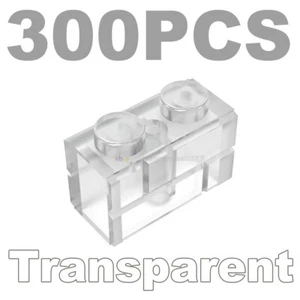 300x 1x2 Transparent Ice Modified Masonry Profile Fit Bricks Wall 98283 Lot MOC - Picture 1 of 17