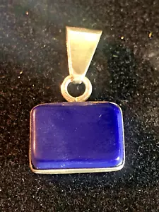 Vintage Lapis Lazuli Gemstone Solid 925 Sterling Silver Handmade Pendant 19mm - Picture 1 of 8