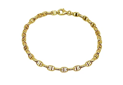 18K Gelbgold Armband 8,3 Zoll Mariner-Kettenarmband Ankerarmband - Bild 1 von 4