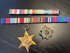 WW2 WWII The Italian Star Medal Royal Army Service Corp Badge + Ribbon Bars