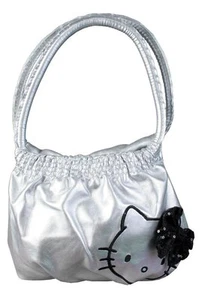 Hello Kitty Silver Mini Bubble Bag Black Sequin Bow - Picture 1 of 2