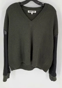 McQ Alexander McQueen Womens Gray / Green Cotton / Mesh Pullover Sweater Small - Picture 1 of 6