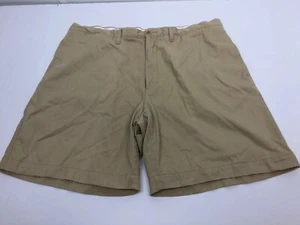 Roundtree & York Mens Size 42 Tan Khaki Flat Front Casual Summer Shorts E - Picture 1 of 10