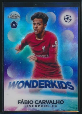 2022-23 Topps Chrome UEFA Wonderkids #W-8 Fabio Carvalho Liverpool FC Rookie RC - Image 1 of 2