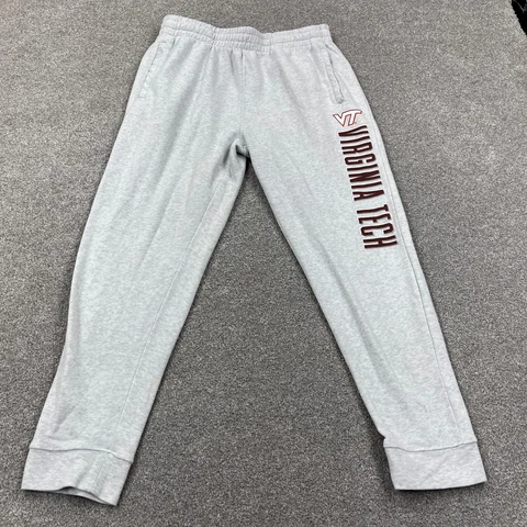 Virginia Tech Hokies Sweatpants Men XL Gray Warm Ups Joggers Spell Out Adult Cover