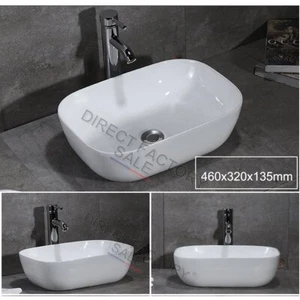 Bathroom Above Counter Top Rectangle Ceramic Hand Wash Basin Vanity Sink Bowl - Picture 1 of 7