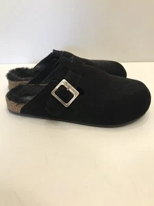 Zodiac American Original schwarze Clog Slipper Pantoletten Gr. 8M Leder Lammfell - Bild 1 von 10