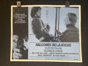 1981 NIGHTHAWK~ Sylvester Stallone~ Rutger Hauer~ Auth. Mexican Lobby Card