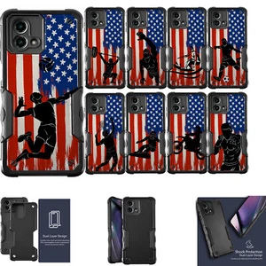 For [Moto G Stylus 5G (2024)][DUAL TACTICAL][Hybrid Two Piece Case] USA Sports - Picture 1 of 52