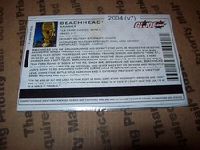 GI Joe Filecard (2004) - BEACHHEAD v7 - See Description