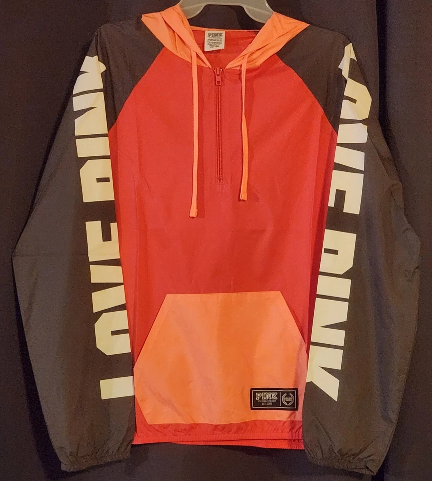 VICTORIAS SECRET РОЗОВЫЙ ЧЕТВЕРТЬ МОЛНИИ ПУЛОВЕР АНОРАК РАЗМЕР XS/S NIP - Изображение 1 из 1