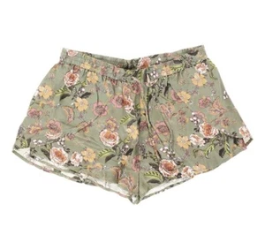 BLANK NYC Womens Floral Green Drawstring Shorts Sz Small - Picture 1 of 2