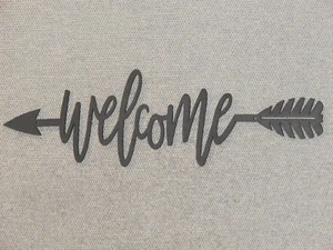 Welcome Word Arrow Wood Wall Sign Home Decor - Picture 1 of 3