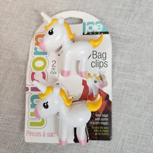 Joie Unicornio Cocina Gadget Bolsa Chip Clips Paquete de 2 Blanco Rosa Amarillo Plástico NUEVO - Imagen 1 de 3