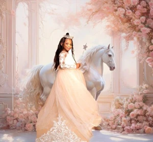 Cream Ball gown Little Girl Dress - Picture 1 of 5