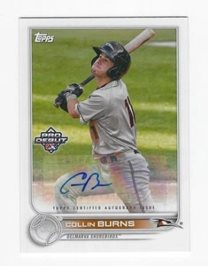 2022 Topps Pro Debut #PD-199 Collin quema automático ~ Orioles de Baltimore - Imagen 1 de 2