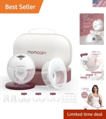 M5 Hands-Free Wearable Breast Pump - 3 Modes, 9 Levels, 24mm, 2-Pack Quill Gray - Image 1 of 4