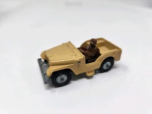 1970's Corgi Juniors Whizzwheels Military Army Willys Tan Jeep with Driver BUF - Picture 1 of 5
