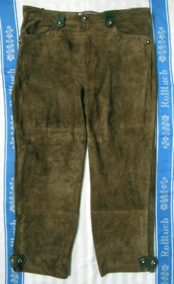 BRAUNE LEDERHOSE - BAVARIA - LANG - VINTAGE - BW 53 cm - ALPHORN - GR. 58 - Bild 1 von 3