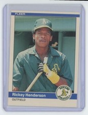 1984 FLEER. RICKEY HENDERSON OAKLAND ATHLETICS #447