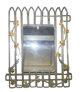 Picture Frame Fence Grape Vine Metal Tabletop Free Standing Easel Glass Front Vt - Picture 1 of 8