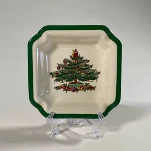 SPODE PORZELLAN WEIHNACHTSBAUM KLEINES TRINKET SCHÜSSEL ZUCKERNÜSSE ASCHENTABLETT ENGLAND - Bild 1 von 9