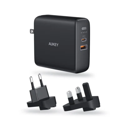 Aukey 20W Doble Puerto, Banco de Alimentación 5K y Cargador de Pared SAMSUNG, IPHONE, IPAD, Tabletas Foto 1 de 4