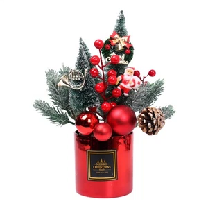 Arreglo de Navidad en Maceta 11.81In Ramo de Flores Artificiales Decoración Floral - Imagen 1 de 12