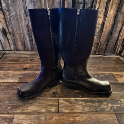 Botas de cuero real negras para mujer Marni - Hechas en Italia talla 9 con dos bolsas para el polvo Foto 1 de 4