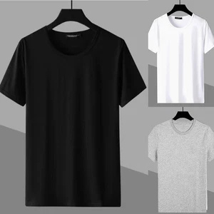 Fashion Forward Men's Round Neck T Shirt Solid Color Short Sleeve Tee Top - Picture 1 of 7