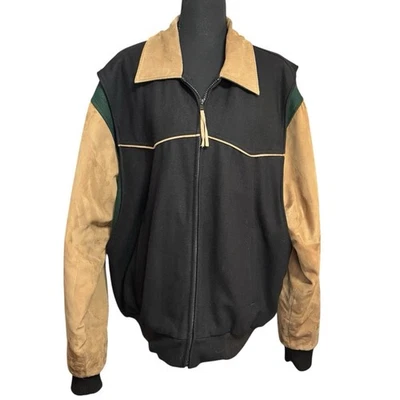 Chaqueta occidental Cripple Creek para hombre XL acolchada forrada abrigo de lana mangas de gamuza sintética Foto 1 de 4