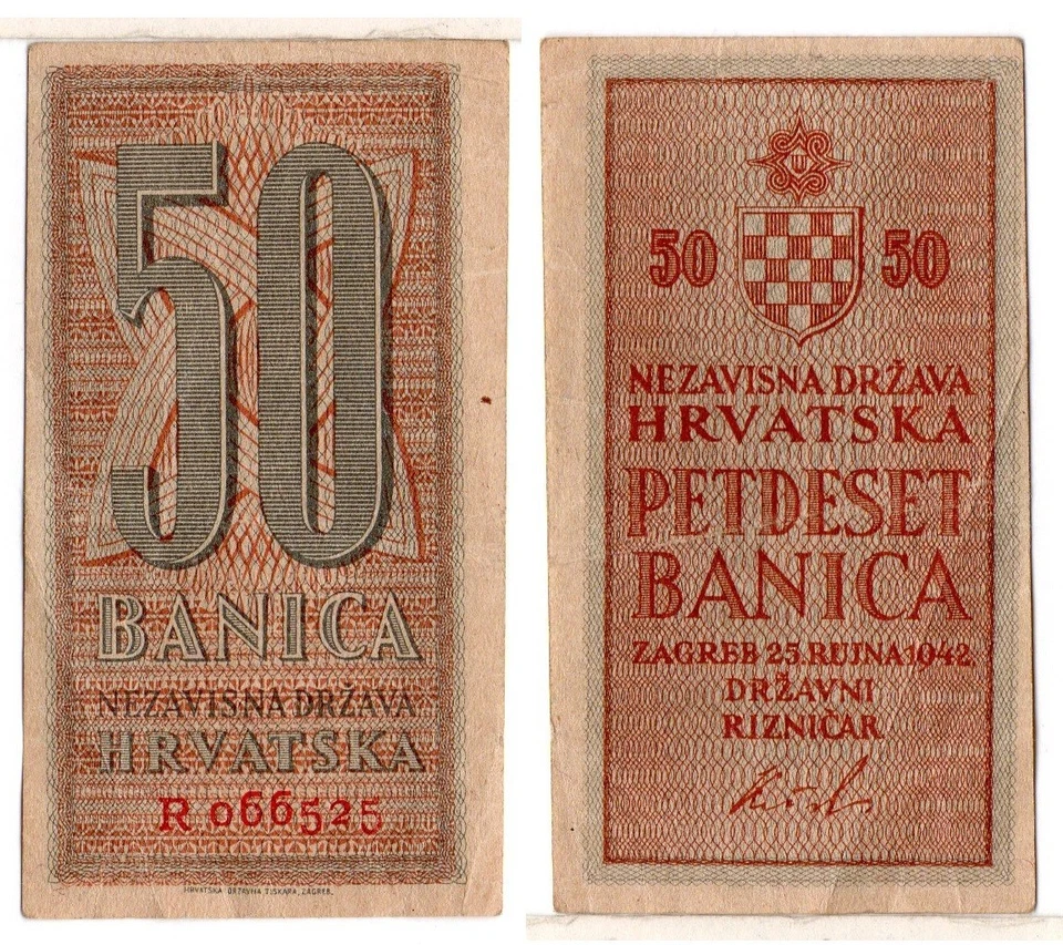 CROTIA 50 Banica (WWII - 1942) Pick 6a, Very Fine - Image 1 of 1