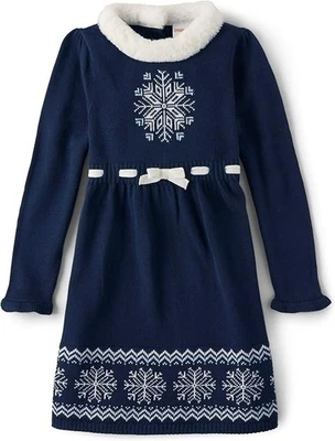 Vestido Suéter Gymboree Niñas Manga Larga Vacaciones Navidad Invierno-Azul Marino Talla 8 Foto 1 de 4