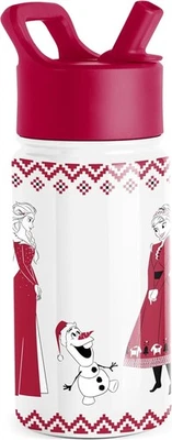Botella de agua Summit moderna simple para niños con tapa de pajita | 14 oz | Invierno rojo congelado Foto 1 de 4