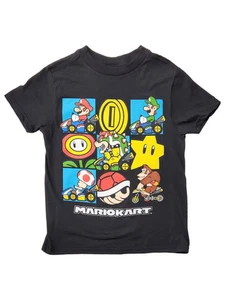 Mario Bros Boys Black Short Sleeve Mario Kart Video Game Tee Shirt T-Shirt XS - Picture 1 of 2