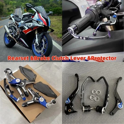 3 kit For BMW S1000RR 2019-2024 Rearset Footrest &Brake Clutch Lever &Protector - Image 1 of 4