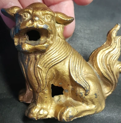 Cast Iron Foo Dog Antique  Incense Burner Top Only READ - Image 1 of 4