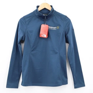 The North Face Ladies Tech 1/4 Zip Fleece WALLMART Logo Blue Wing Sz S NEW - Picture 1 of 8