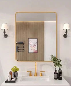 niveal Bathroom Vanity Mirror 30" W x 36" H Framed Wall SM-3036GD Brushed Gold - Picture 1 of 1