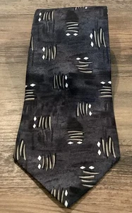 Vtg Pierre Cardin Tie Necktie Neckwear Adult Gray Brown Geometric Silk USA Mens - Picture 1 of 8