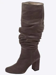Mode von Heine Damen Schuhe Stiefel Blockabsatz aus Leder braun NEU - Bild 1 von 5
