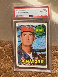 1969 Topps Ted Williams PSA 4 #650 Card NEW CLEAN CASE PRESENTS Well - Picture 1 of 1