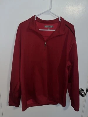 Mens Pebble Beach 1/4 Zip Pullover Size Large Red - Image 1 of 4