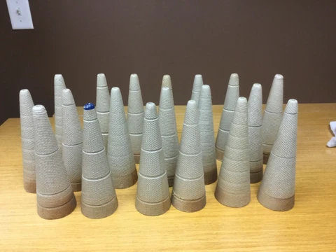 36 Antique Textile 9 1/4” Thread Cone Shaped Spools Cover