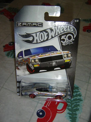 Buick GSX 1/64 Hot Wheels 50th ZAMAC plateado con llamas '70 Foto 1 de 4