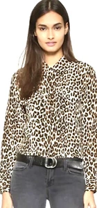 EQUIPMENT 100% Silk Leopard Animal Print Long Sleeve Blouse Shirt $485 Womens M - Picture 1 of 10